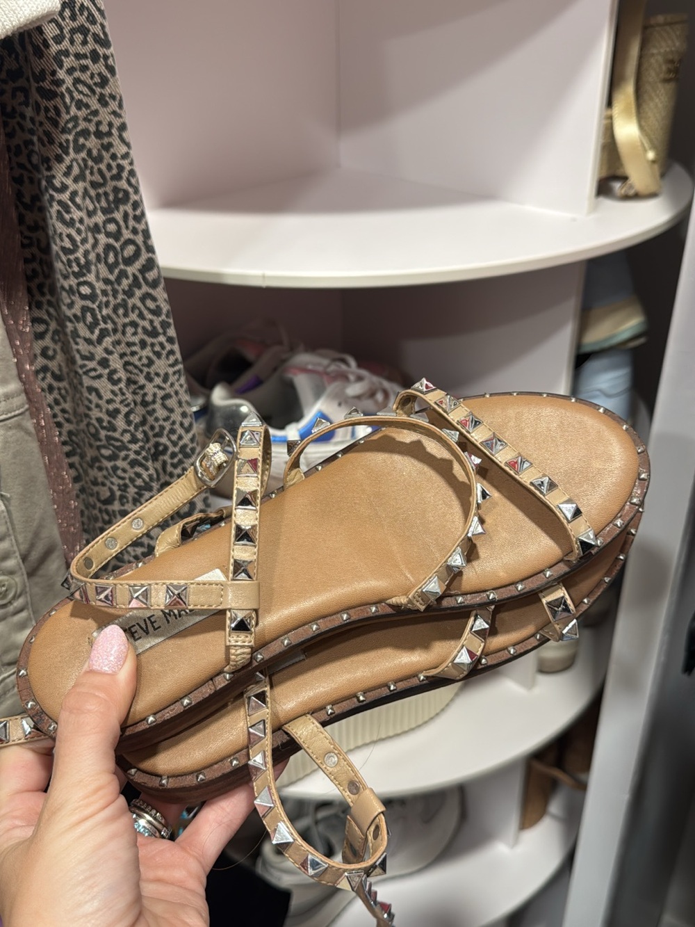 Steve Madden Tan Studded Women’s Sandals
